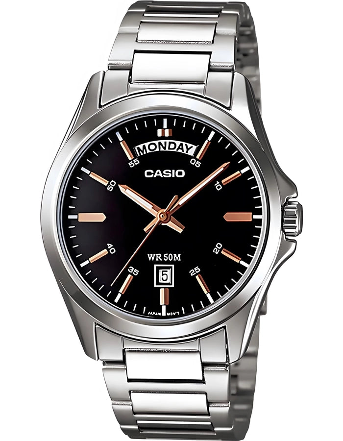 CASIO Men's Analog Black Dial Watch - MTP-1370D-1A2