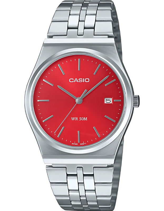CASIO Men Analog Red Dial Watch - MTP-B145D-4A2VDF