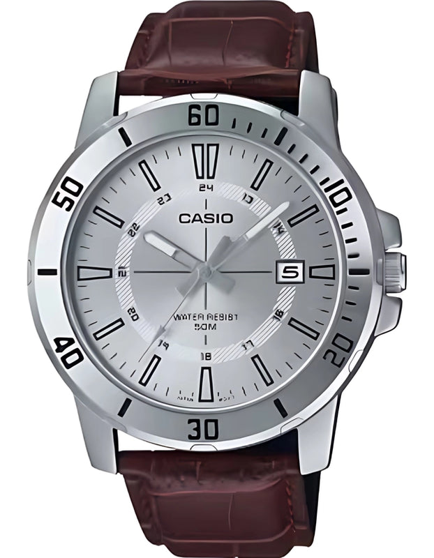 CASIO Men's Analog Silver Dial Watch - MTP-VD01L-7CVUDF