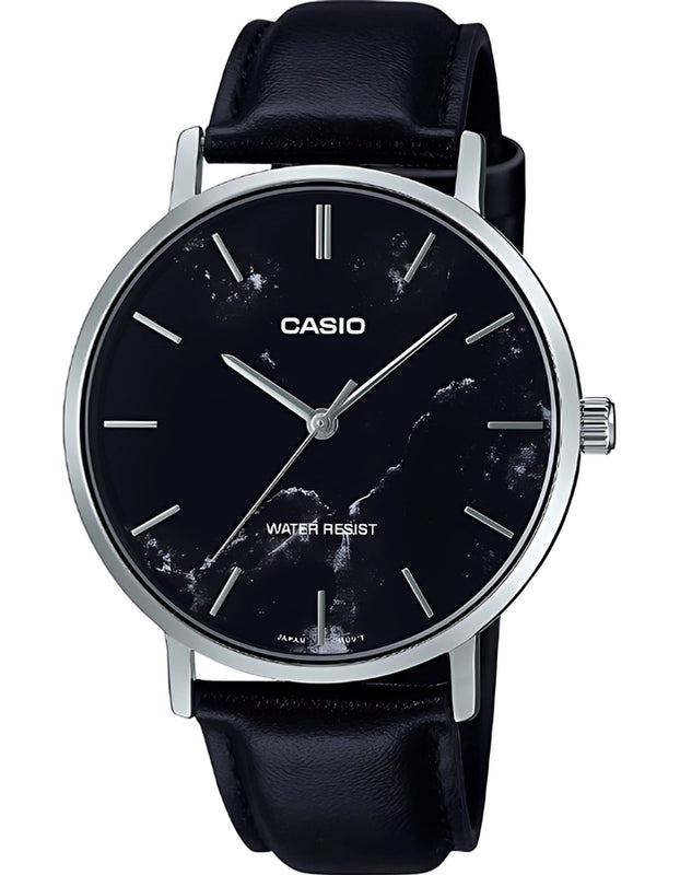 CASIO Men Analog Black Dial Watch - MTP-VT01LM-1AUDF