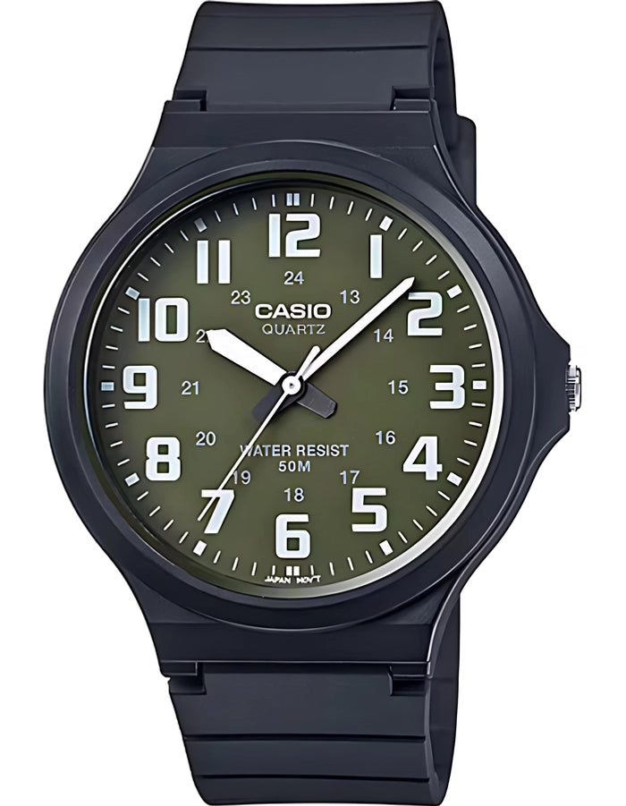 CASIO Men Analog Olive Green Dial Watch - MW-240-3B