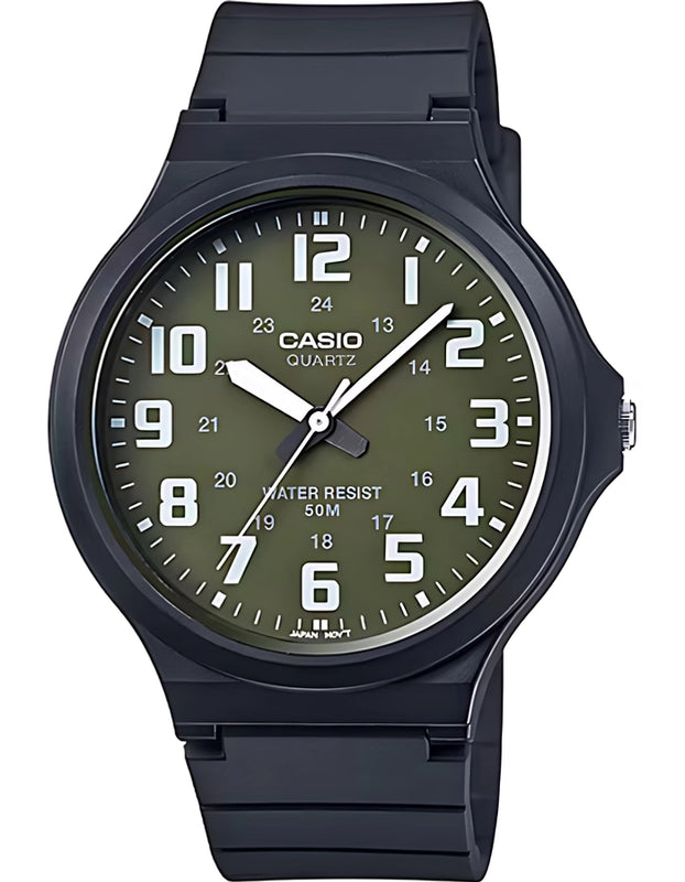 CASIO Men Analog Olive Green Dial Watch - MW-240-3B