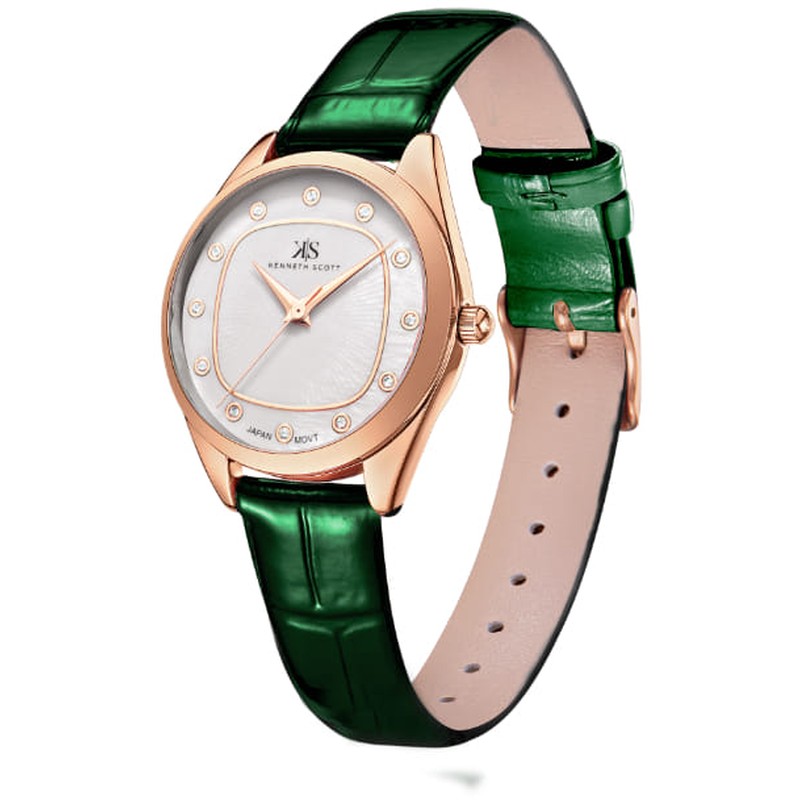 Kenneth Scott Women's Analog White Dial Watch - K24508-RLHW