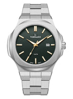 ساعة تورنادو أورورا إيون الرجالية التناظرية ذات المينا الأخضر الغابي - T21001-SBSHG