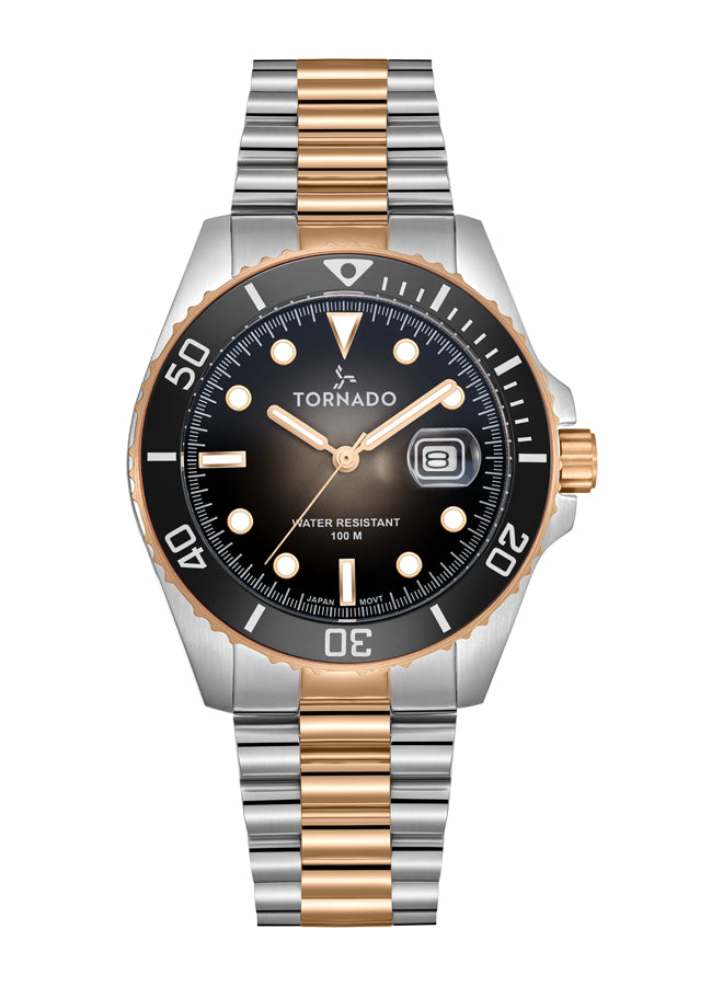 ساعة تورنادو لومينا أنالوج للرجال، مينا أسود أونيكس، تناظرية - T22001-KBKB