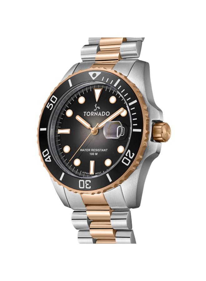 ساعة تورنادو لومينا أنالوج للرجال، مينا أسود أونيكس، تناظرية - T22001-KBKB