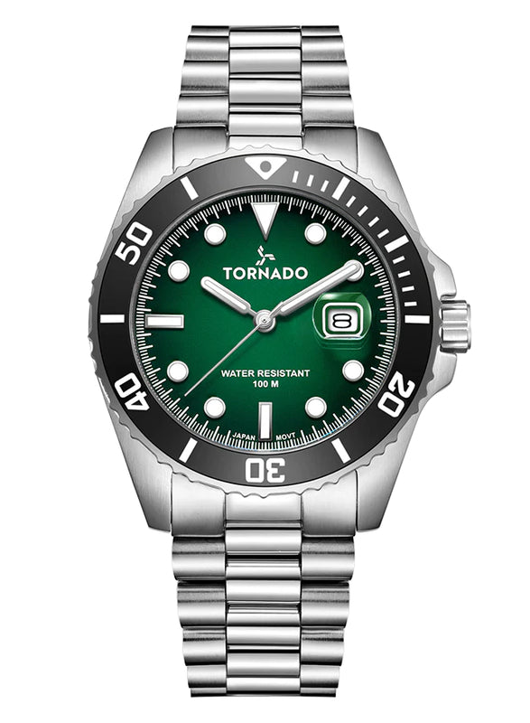 Tornado LUMINA ANALOG Men's Analog Green Dial Watch - T22001-SBSHB