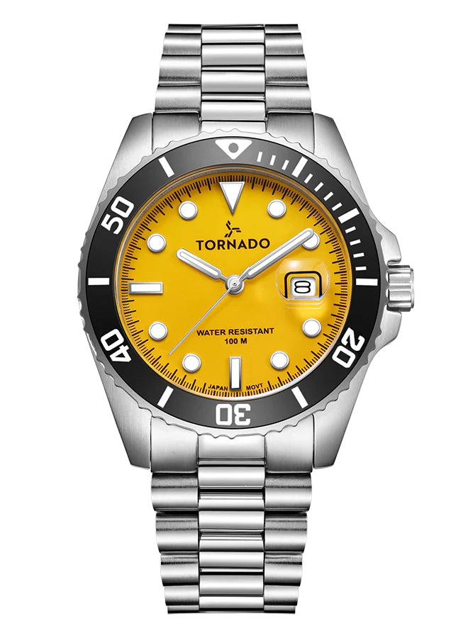 Tornado Men Analog Yellow Dial Watch - T22001-SBSYB