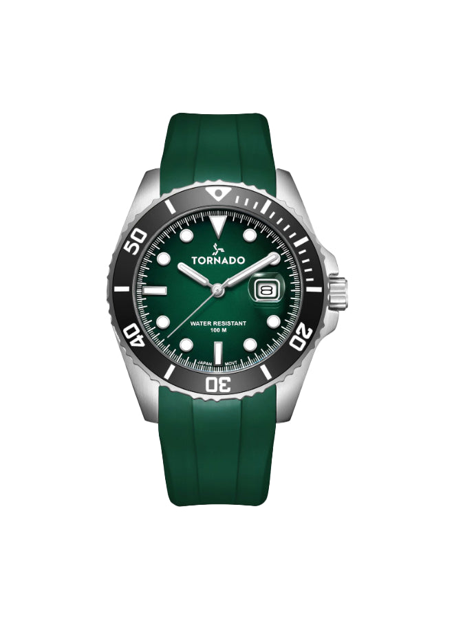 Tornado LUMINA ANALOG Men's Analog Green Dial Watch - T22001-SSHH
