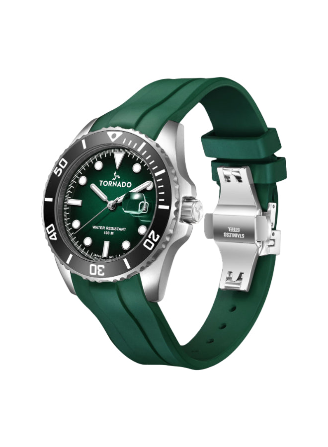 Tornado LUMINA ANALOG Men's Analog Green Dial Watch - T22001-SSHH