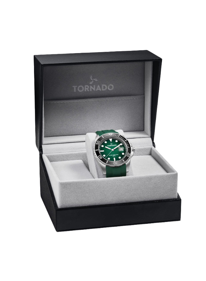 Tornado LUMINA ANALOG Men's Analog Green Dial Watch - T22001-SSHH