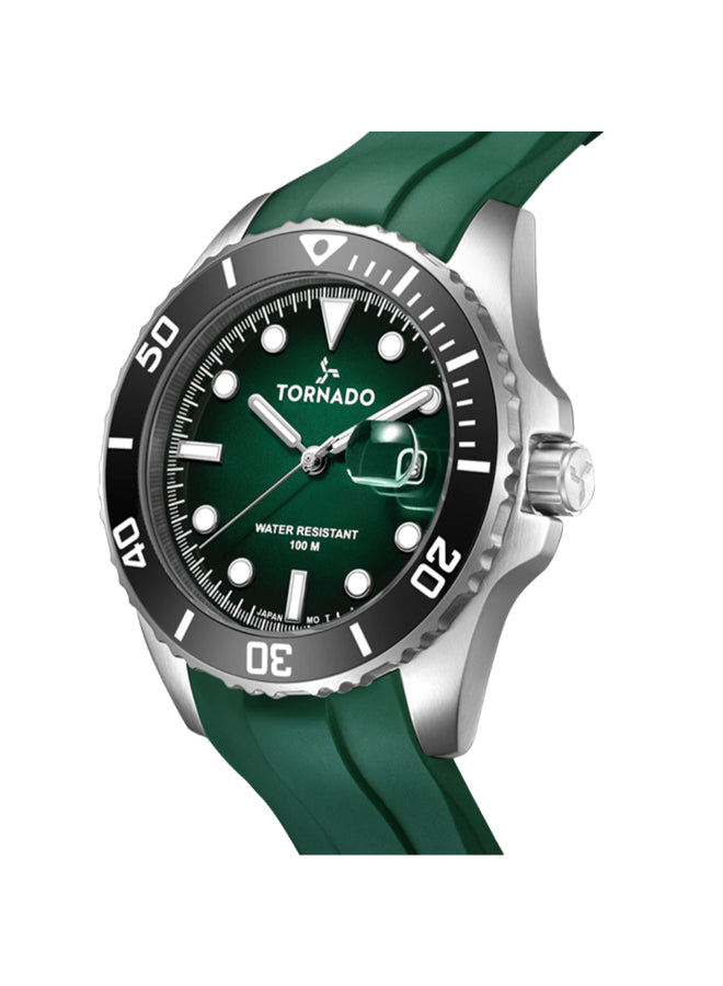 Tornado LUMINA ANALOG Men's Analog Green Dial Watch - T22001-SSHH