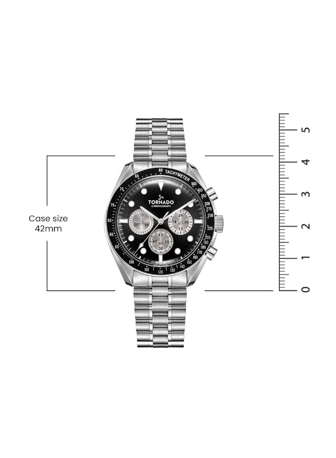 Tornado COSMIC CHRONO Men's Chronograph Black Dial Watch - T22103-SBSB