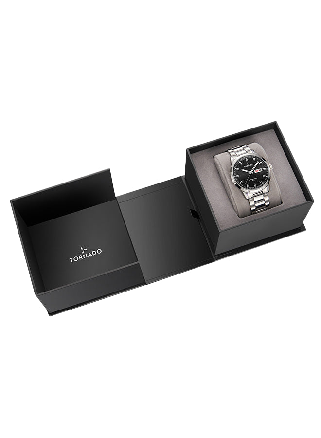 ساعة تورنادو سبكترا أنالوج للرجال، مينا أسود - T23001-SBSB