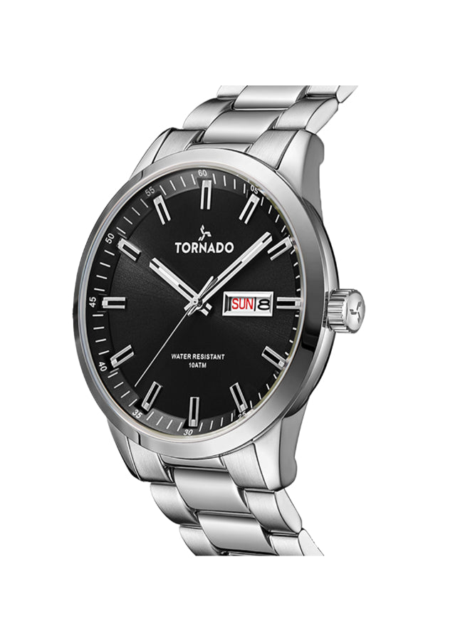 ساعة تورنادو سبكترا أنالوج للرجال، مينا أسود - T23001-SBSB