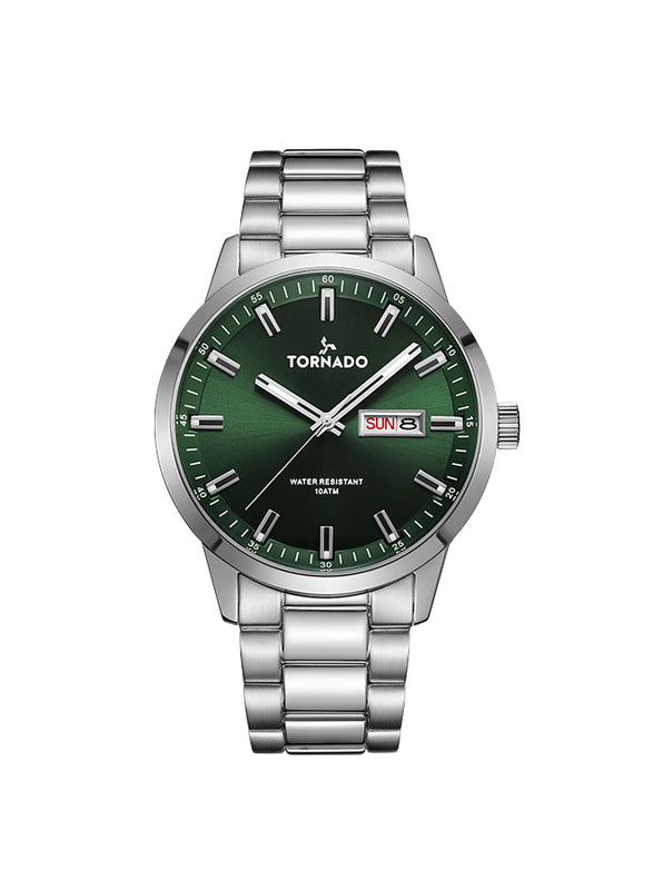 Tornado SPECTRA ANALOG Men's Analog Green Dial Watch - T23001-SBSG
