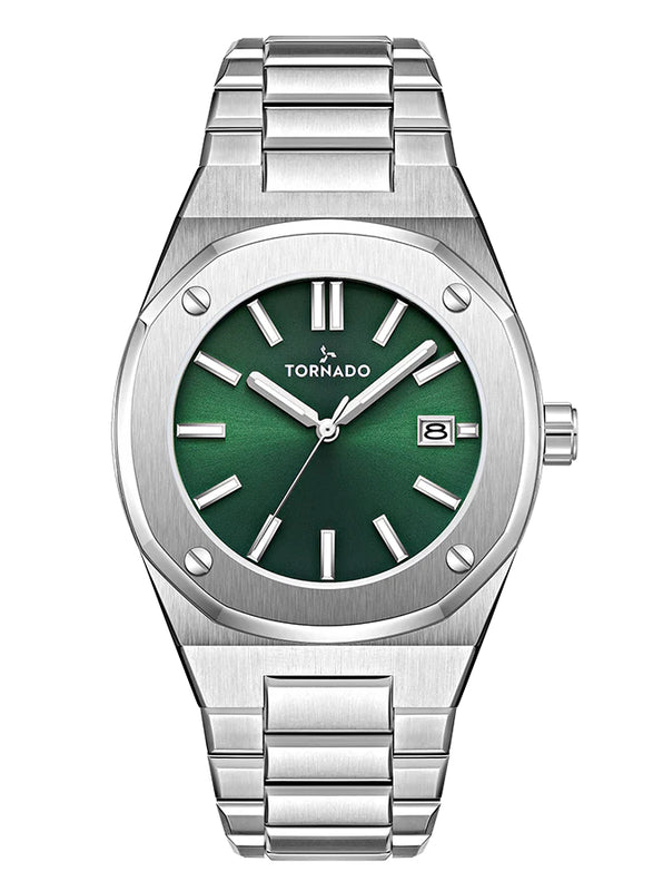 Tornado AURORA TWILIGHT Men's Analog Green Dial Watch - T23003-SBSH