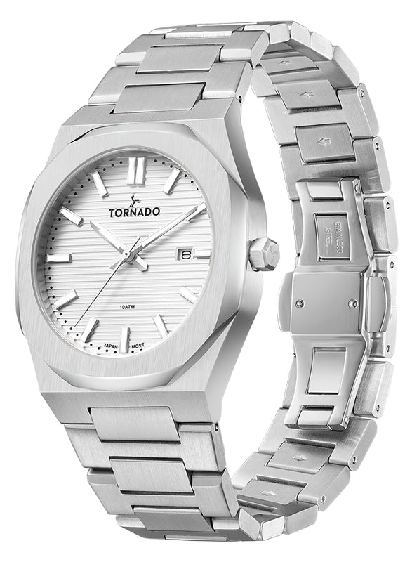 Tornado Gift Set Men's Analog White Dial Watch - T23006C-SBSW-S