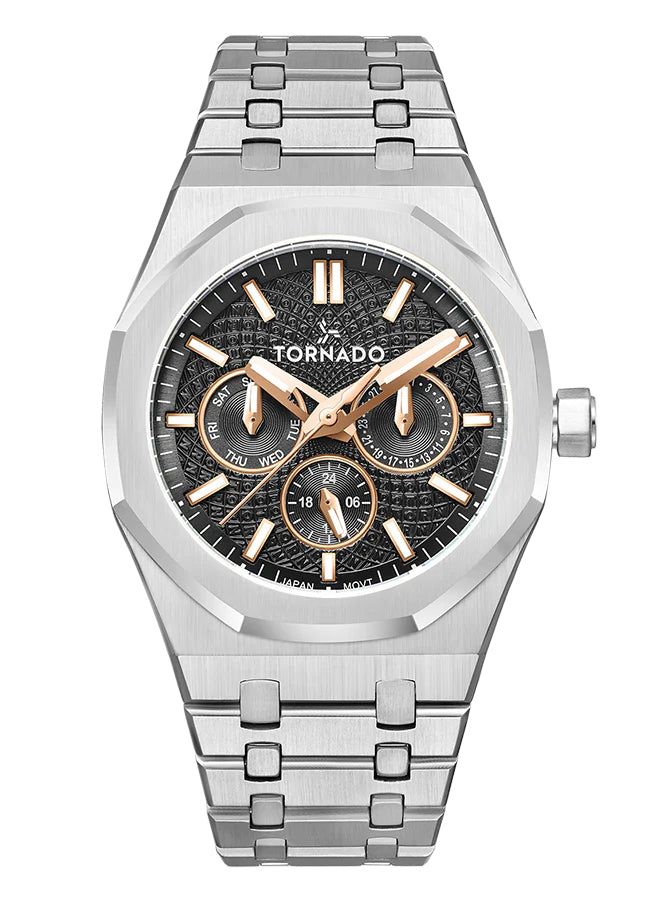 Tornado AURORA NOVA Men's Multi Function Black Dial Watch - T23104-SBSBK