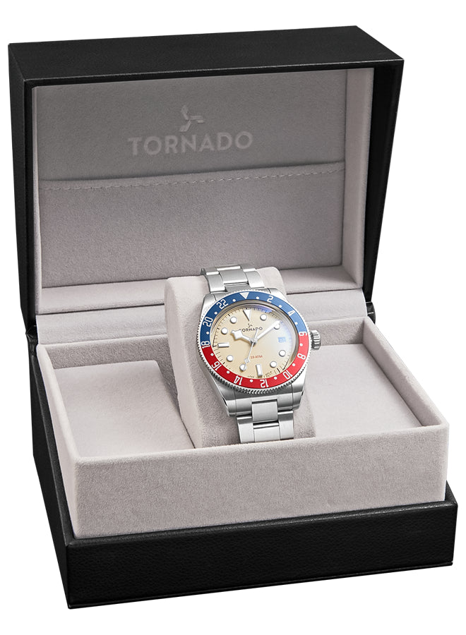Tornado Lumina Date Just Men's Analog Ivory Dial Watch - T24006-B