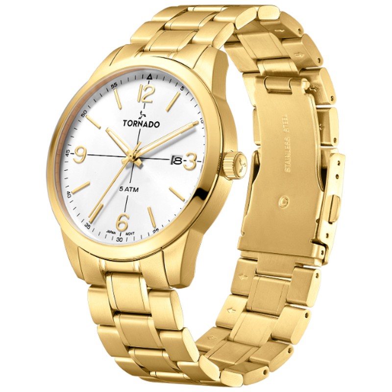Tornado Classic Men's Analog White Dial Watch - T24007-GBGW