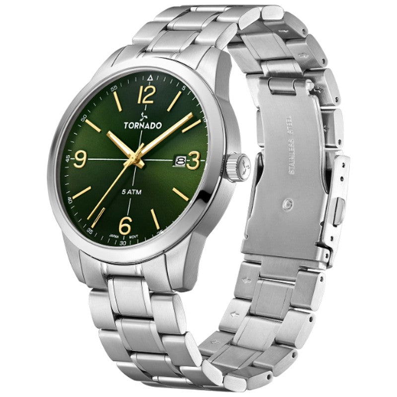 Tornado Classic Men's Analog Green Dial Watch - T24007-SBSH