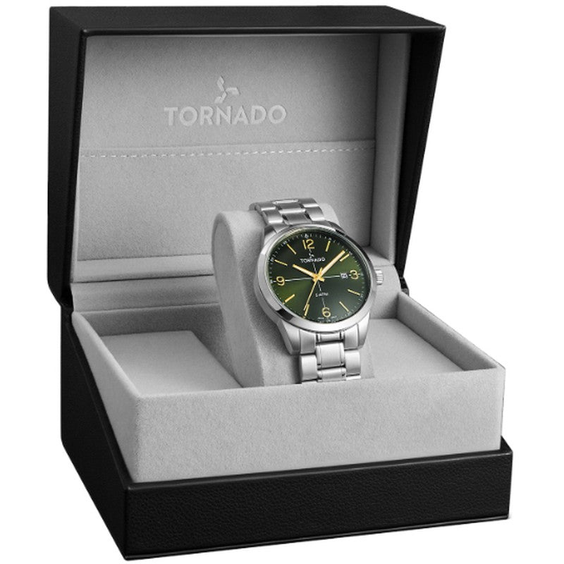 Tornado Classic Men's Analog Green Dial Watch - T24007-SBSH