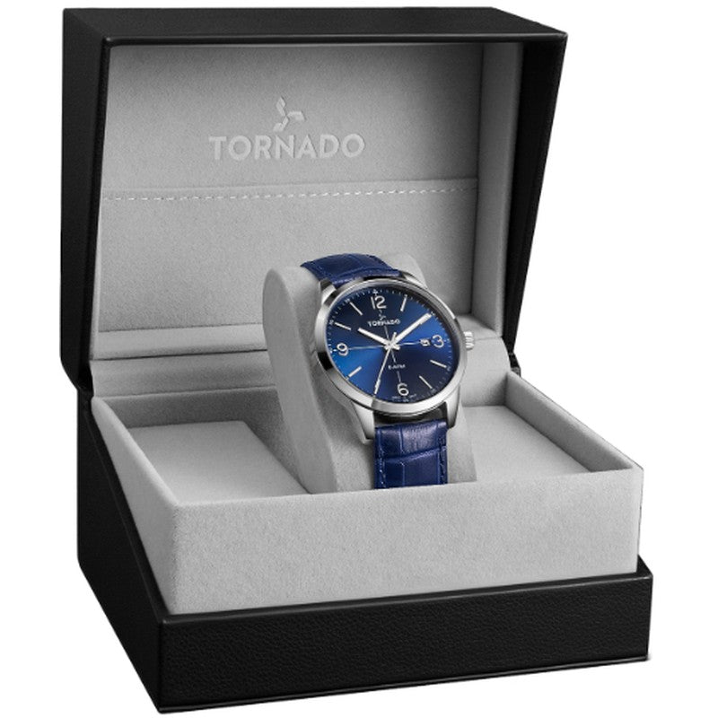 Tornado Classic Men's Analog Blue Dial Watch - T24007-SLNN