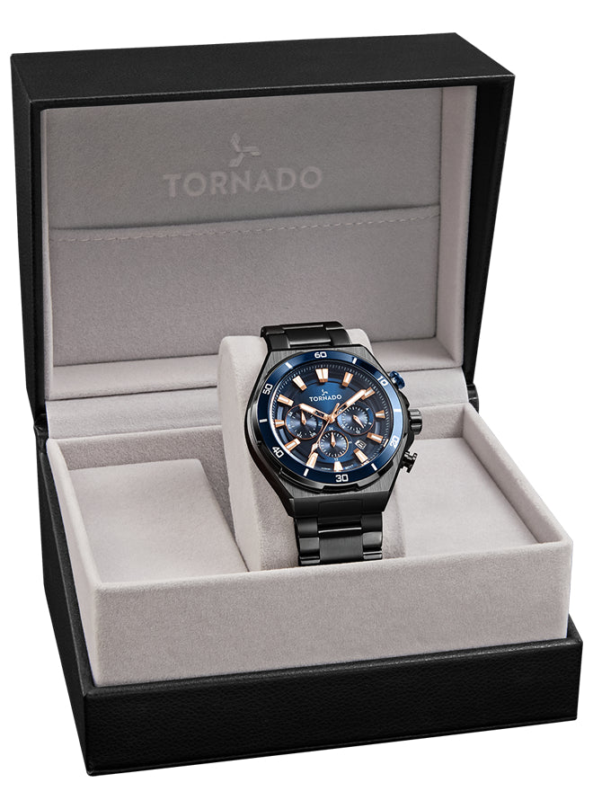 Tornado Stellar X Men's Multi Function Blue Dial Watch - T24104-BBBN