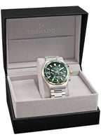 Tornado Stellar X Men's Multi Function Green Dial Watch - T24104-KBSHK