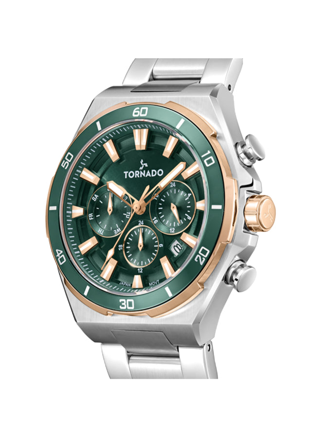 Tornado Stellar X Men's Multi Function Green Dial Watch - T24104-KBSHK