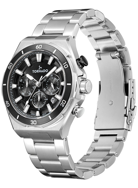 Tornado Stellar X Men's Multi Function Black Dial Watch - T24104-SBSB