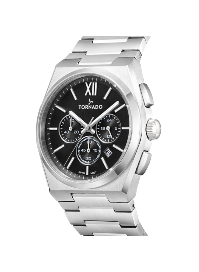 Tornado Aurora Nova Men's Multi Function Black Dial Watch - T24105-SBSB