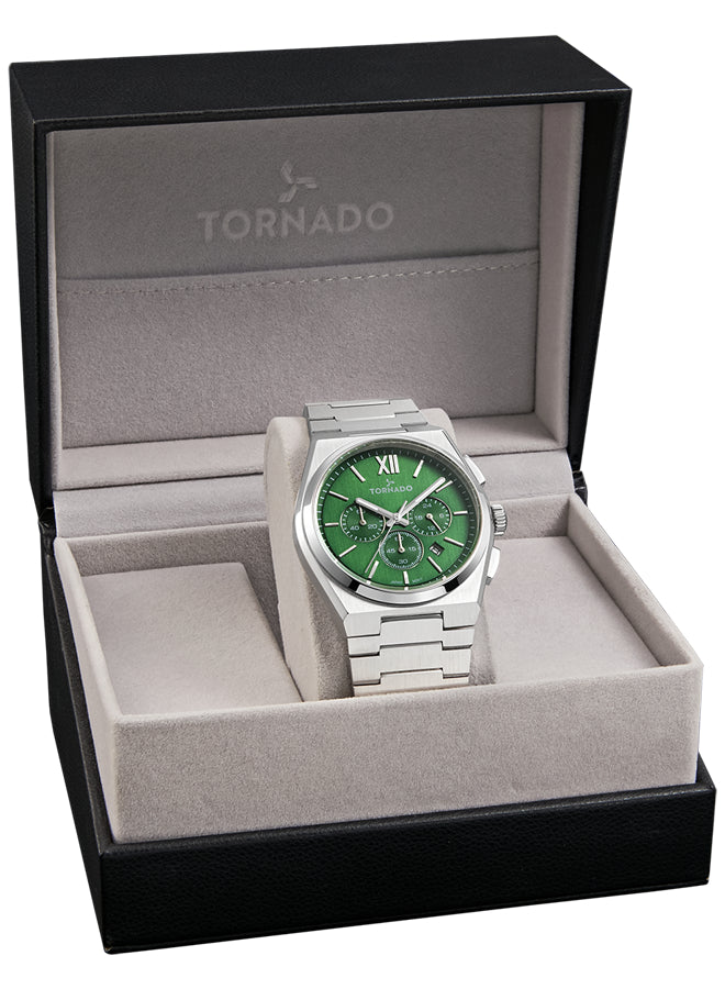 Tornado Aurora Nova Men's Multi Function Green Dial Watch - T24105-SBSH