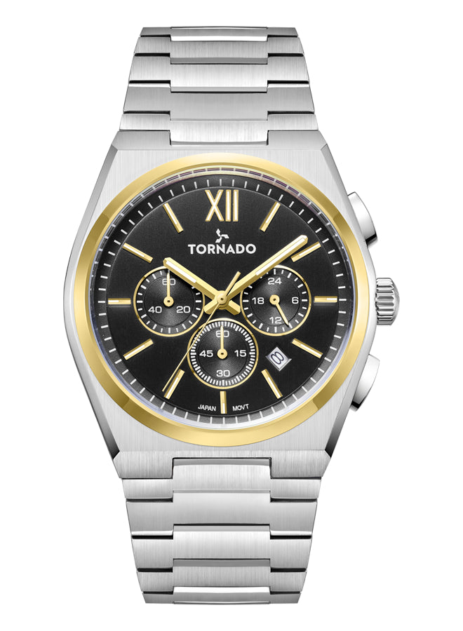 Tornado Aurora Nova Men's Multi Function Black Dial Watch - T24105-TBSB
