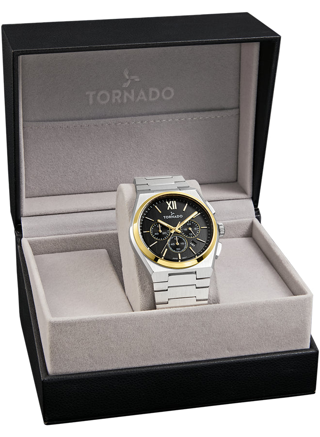 Tornado Aurora Nova Men's Multi Function Black Dial Watch - T24105-TBSB