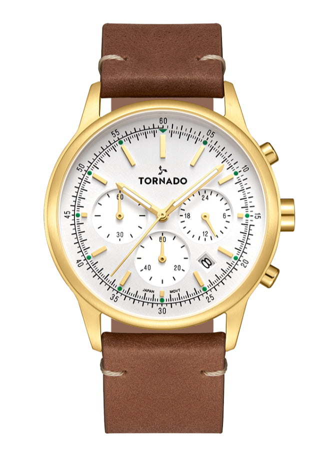 Tornado Classic Men's Multi Function Silver Dial Watch - T24108-GLDW