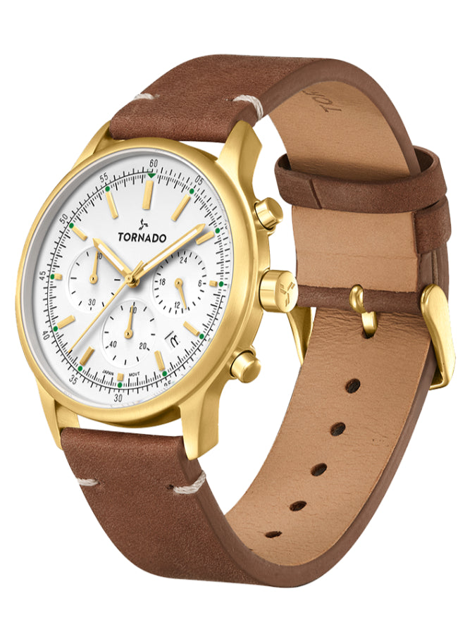 Tornado Classic Men's Multi Function Silver Dial Watch - T24108-GLDW