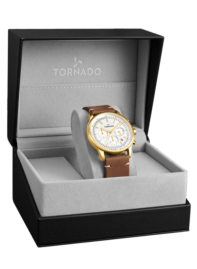 Tornado Classic Men's Multi Function Silver Dial Watch - T24108-GLDW