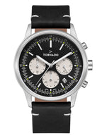 Tornado Classic Men's Multi Function Black Dial Watch - T24108-SLBB