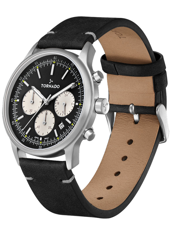 Tornado Classic Men's Multi Function Black Dial Watch - T24108-SLBB