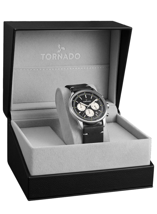 Tornado Classic Men's Multi Function Black Dial Watch - T24108-SLBB