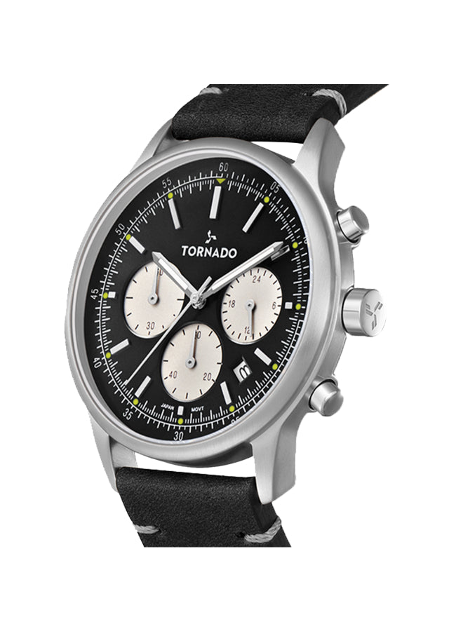 Tornado Classic Men's Multi Function Black Dial Watch - T24108-SLBB