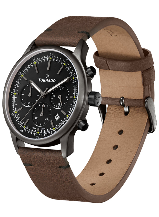 Tornado Classic Men's Multi Function Black Dial Watch - T24108-XLDB