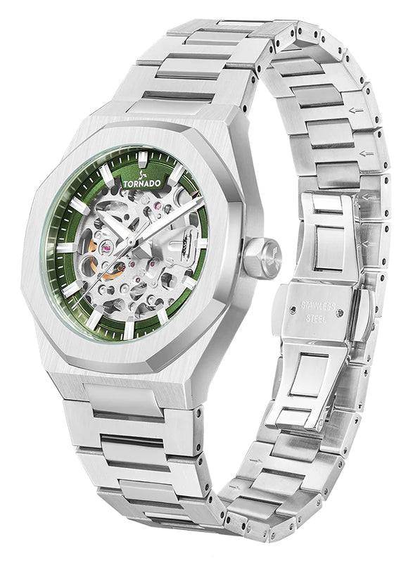 Tornado AUTONOVA AUTOMATIC Men's Automatic Green Dial Watch - T24303-SBSH