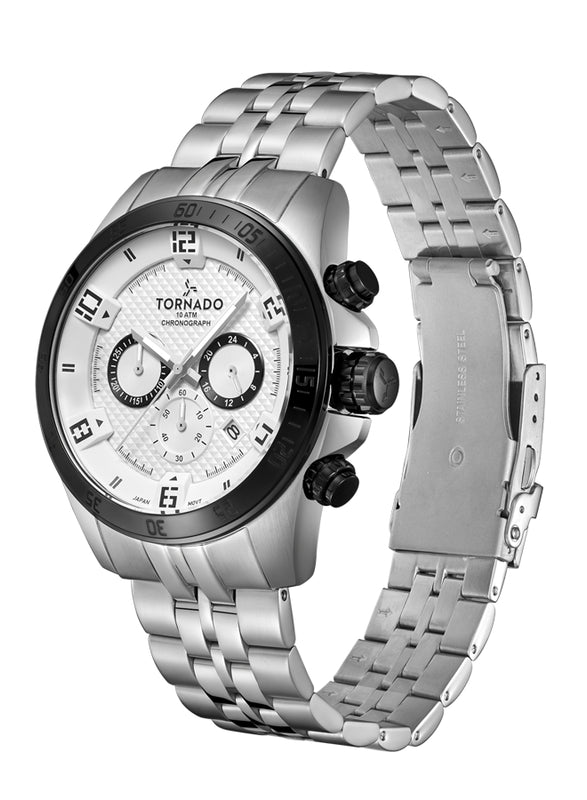 Tornado CELESTIA CHRONO Men's Chronograph White Dial Watch - T3149B-YBSW