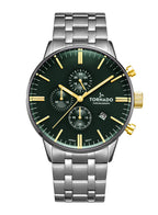 Tornado CELESTIA ELITE Men's Chronograph Green Dial Watch - T6102-SBSH