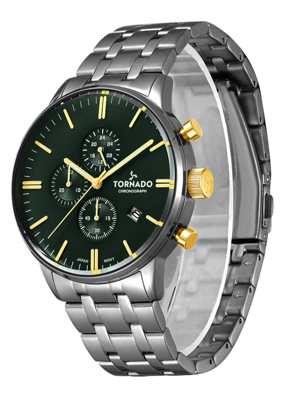 Tornado CELESTIA ELITE Men's Chronograph Green Dial Watch - T6102-SBSH