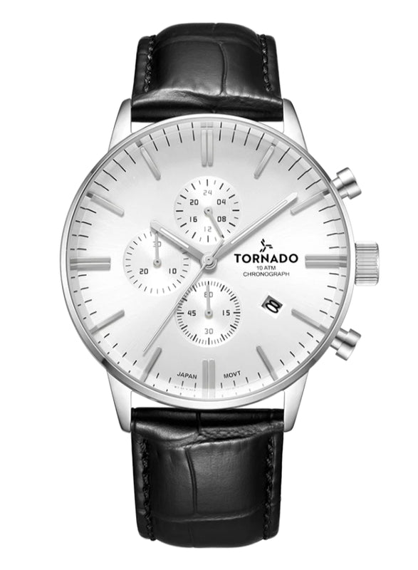 Tornado CELESTIA ELITE Men's Chronograph White Dial Watch - T6102-SLBW