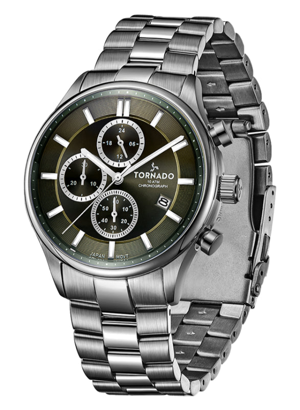 Tornado CELESTIA ELITE Men's Chronograph Green Dial Watch - T6106B-XBXH